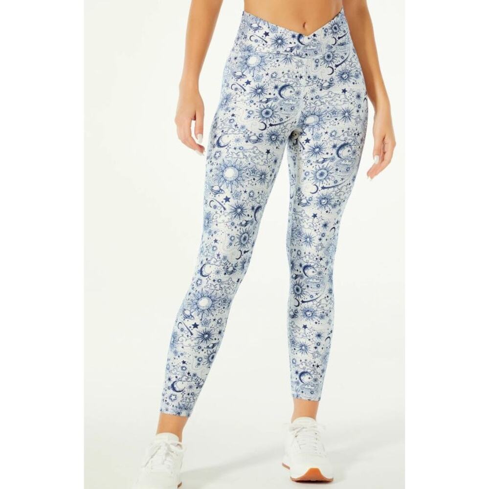 Wildfox Sweat Solar Leggings Birch Cobalt Cosmic Sense Women's Size Medium